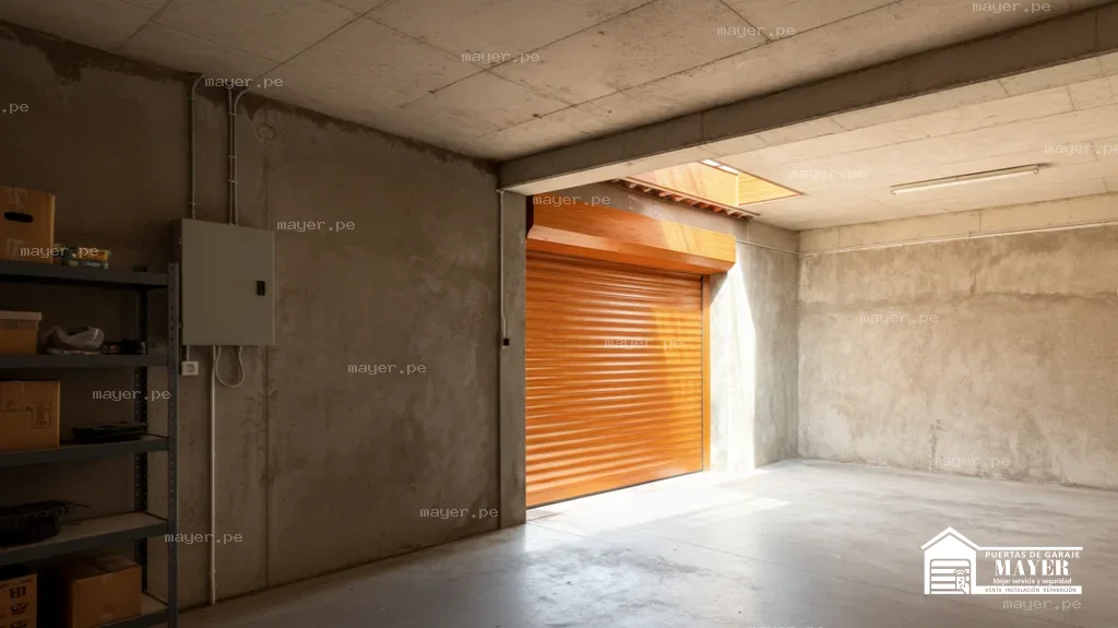 Puerta garaje enrollable tipo madera interior mayer peru 10